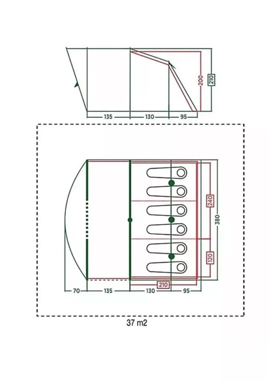 Coleman Vail 6 Person Family Tent - Grey, 4000+ Waterproof with Carry Case [Opened but unused]
